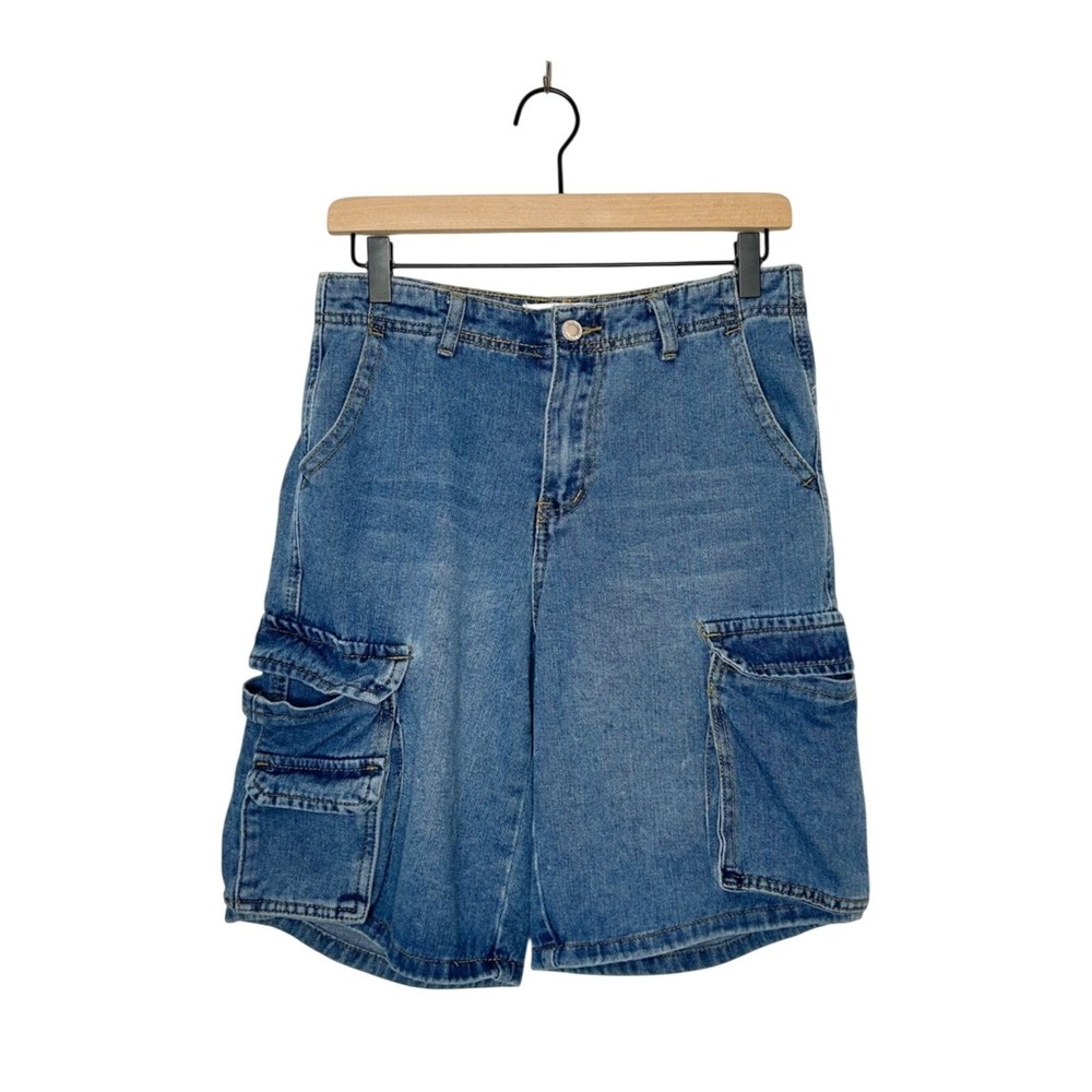 Angel Kiss Baggy Oversized Y2K Inspired Denim Utility Jean Shorts 26
